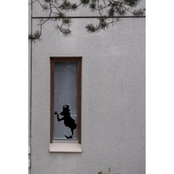 Christmas: Funny blowing a kiss Window Cling silhouette Decal - Picture 2 of 5